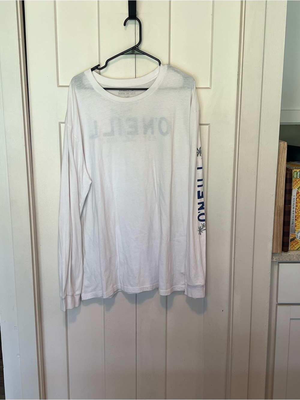 O'Neill White Long-Sleeve Crew Tee Sz XXL EUC